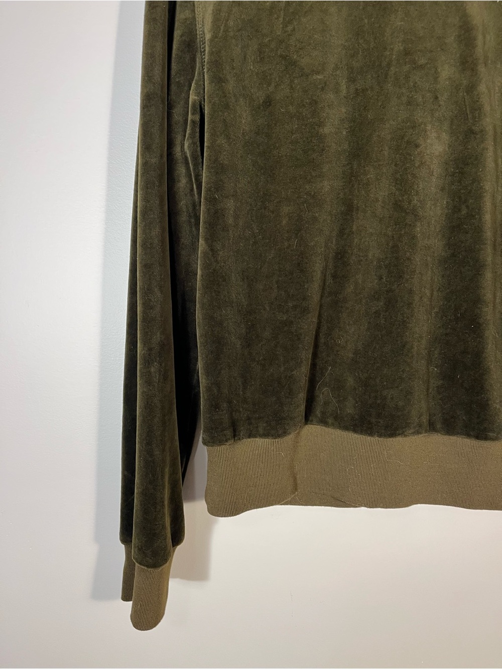 Lauren Ralph Lauren Vintage Olive Green Velvet Velour Shawl Collar Jacket Large - Picture 9 of 13